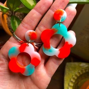 Retro handmade resin earrings
